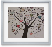 Personalised family tree's. Perfect as a heartfelt gift and homely artwork. Available in 3 sizes. 8x8, 10x10 and 12x12 inches. Smallest is £25. Medium £35 and large £45.