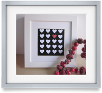 Hearts: Individually crafted hearts, carefully mounted to create a unique piece of art for a loved one or a little treat for you.