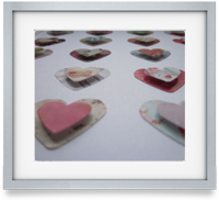 Hearts: Individually crafted hearts, carefully mounted to create a unique piece of art for a loved one or a little treat for you.