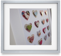 Hearts: Individually crafted hearts, carefully mounted to create a unique piece of art for a loved one or a little treat for you.