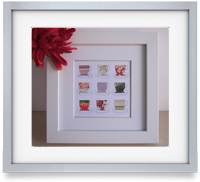 Time for Tea: Dinky cups carefully arranged with a hand drawn saucer to create a wonderfully bespoke piece of art. Perfect as a gift or a treat for you.